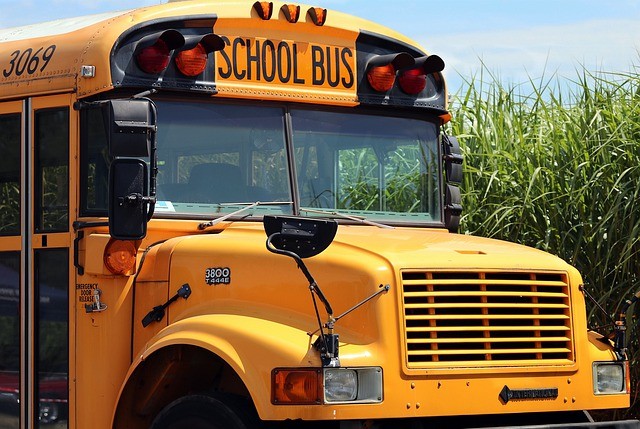 Front of yellow school bus